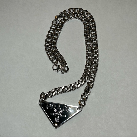 LIKE NEW Reclaimed Prada Logo Necklace - Picture 3 of 3